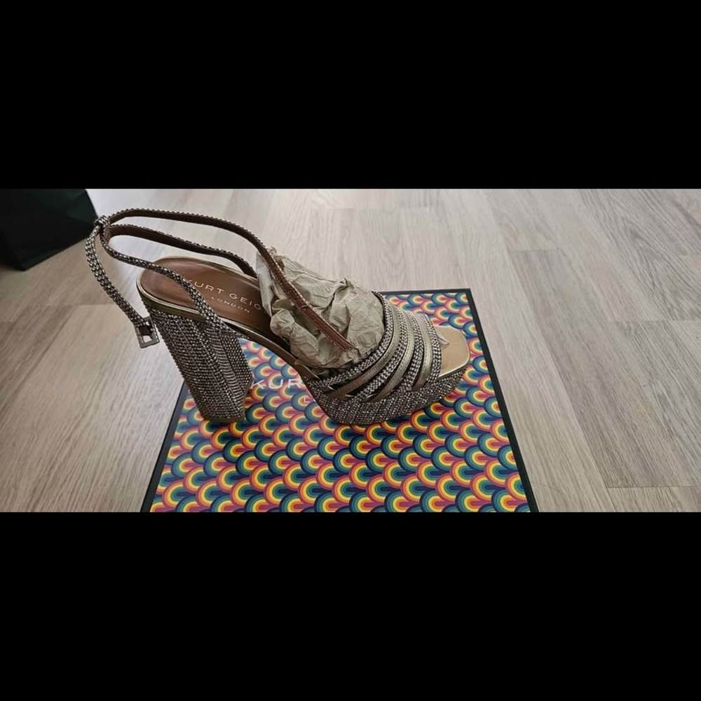 Kurt Geiger Metallic PlatformStrappy Heels With Box. Never worn
